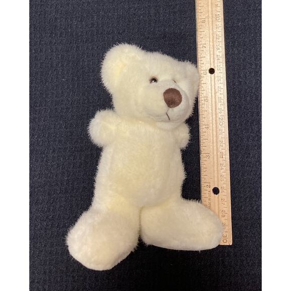 Straight from the Heart White Stuffed Plush Bear Holding Flowers Valentines Day - Picture 7 of 8